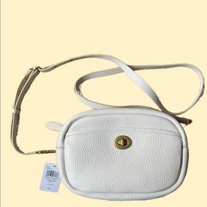COACH Leather Crossbody Camera Bag CHALK with gold hardware